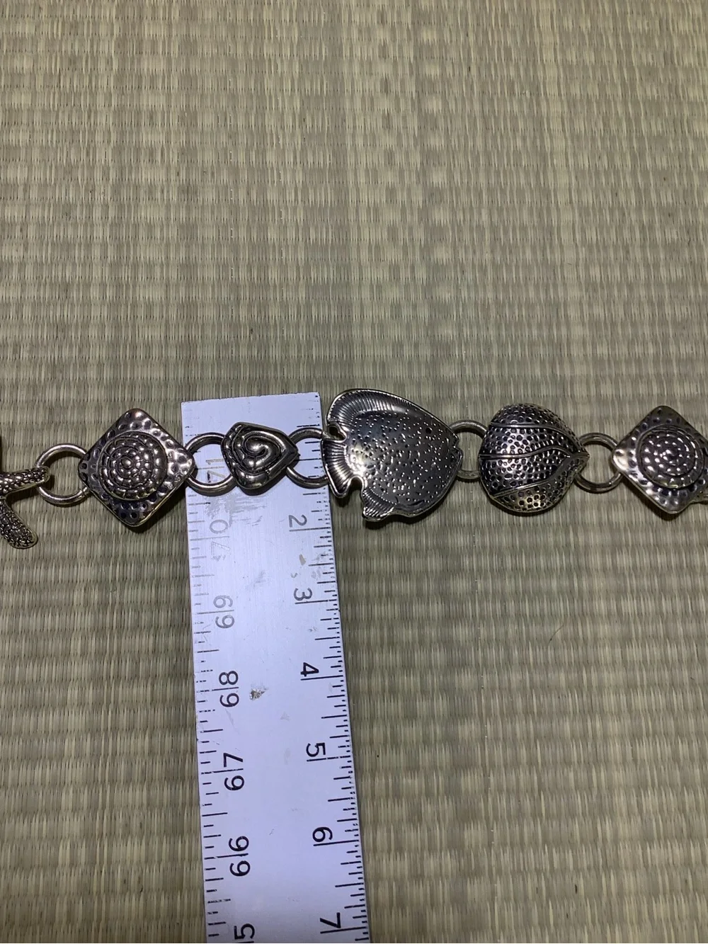 Chico’s Silver Sea Life Charm Chain Belt